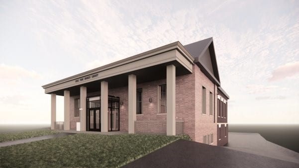 Rendering of the Hyde Park Branch Front Entrance Facing Erie Ave. Plans Not Final.